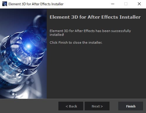 Element 3D:インストール方法:Step 6