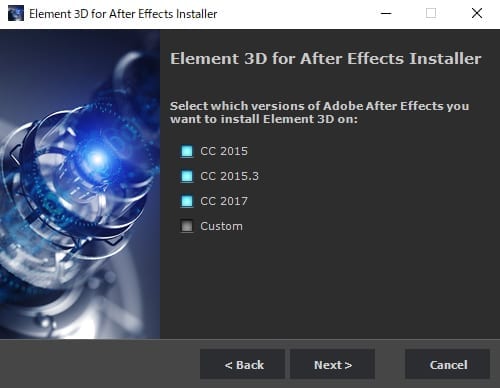 Element 3D:インストール方法:Step 3