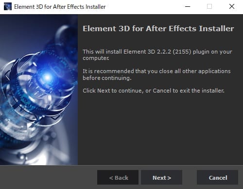 Element 3D:インストール方法:Step 1