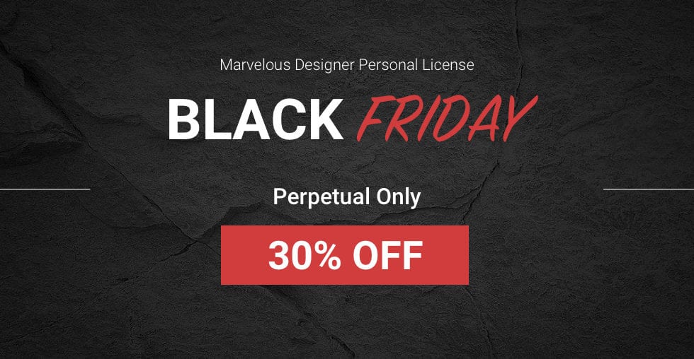 Marvelous Designer Personal License Black Friday Sale 開催