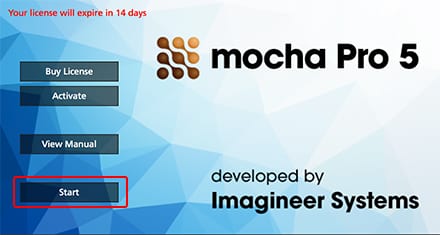 mocha pro:トライアル版ライセンス申請方法:Step 4