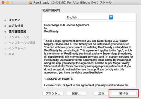 Super Mega社製品 ReelSteady インストール方法:Step 3