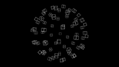 Wire Cubes Around Sphere