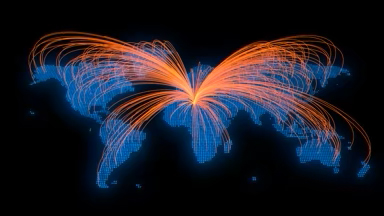 World Map With Curves