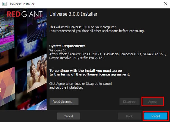 Red Giant Universe 3 インストール&ライセンス認証方法:Step 3
