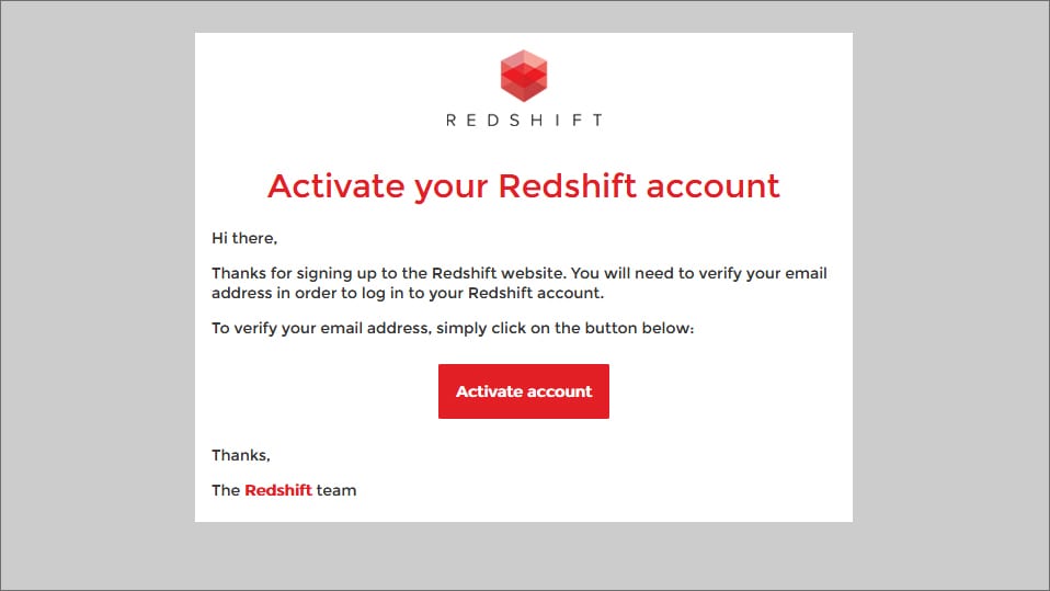 Redshiftアカウント作成方法:Step 3