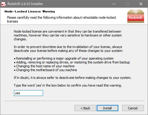 Redshiftインストール方法:Step 5