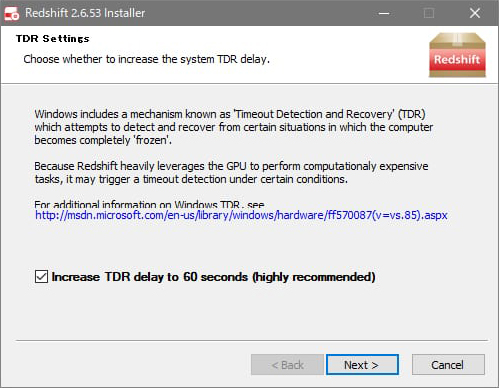 Redshiftインストール方法:Step 6