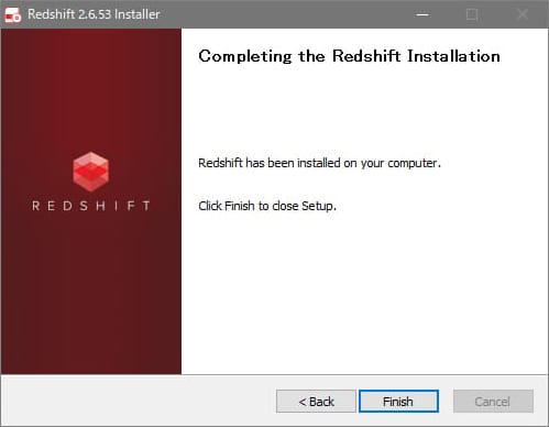 Redshiftインストール方法:Step 7