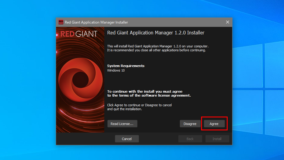 Red Giant Application Managerインストール方法:Step 1