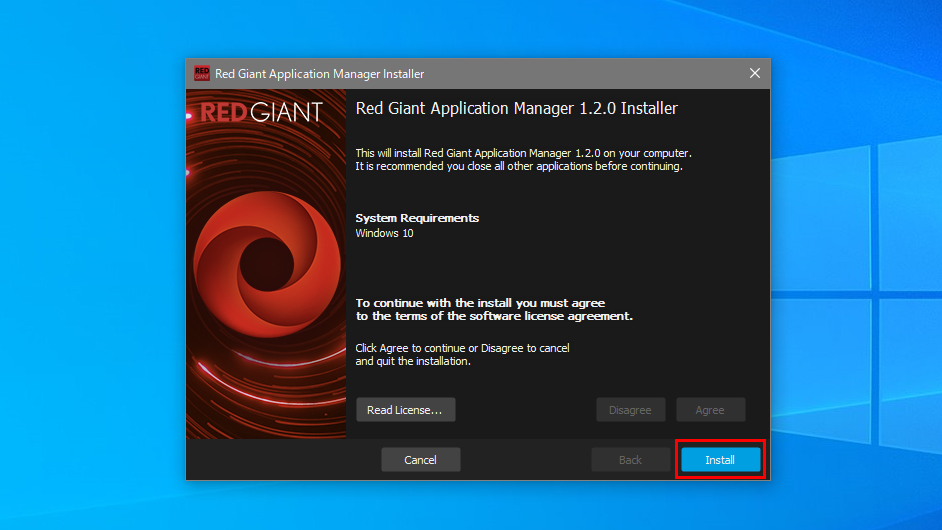 Red Giant Application Managerインストール方法:Step 2