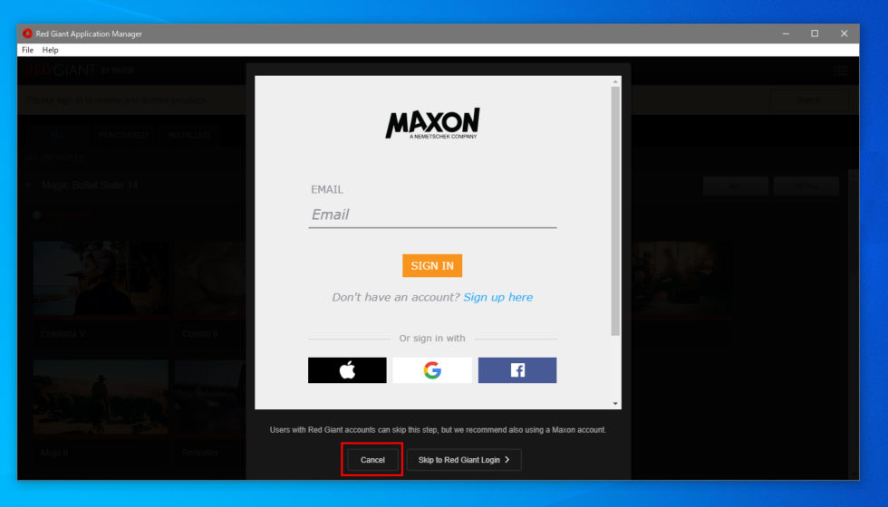 Red Giant Application Managerインストール方法:Step 3