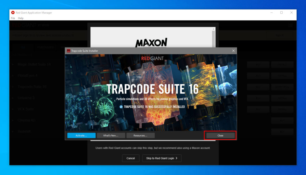 Red Giant / Trapcode製品インストール方法:Step 5