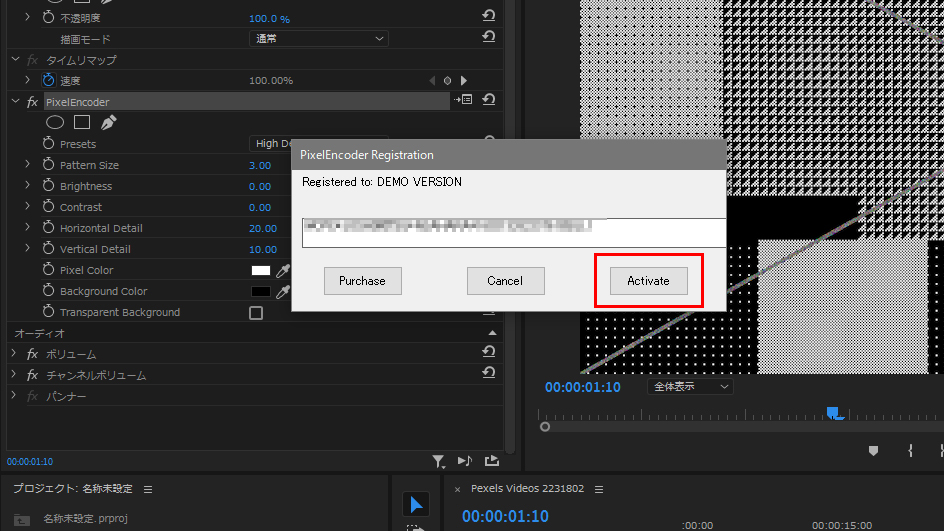 Premiere Pro プラグイン ライセンス認証方法:Step 2