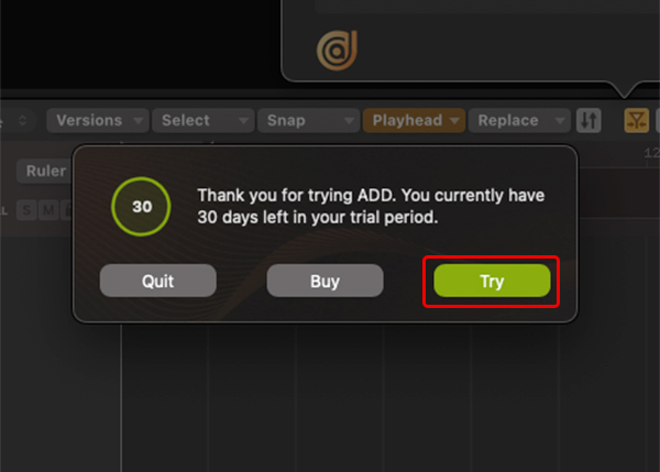 Audio Design Desk トライアル版 利用方法:Step 3