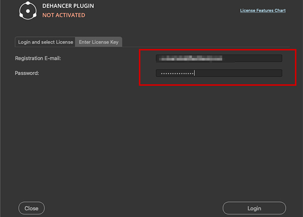 Dehancer Pro ライセンス認証方法:Step 3