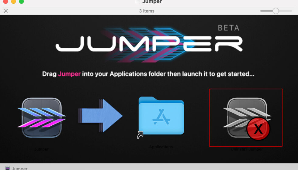 Jumper アンインストール方法 (Mac):Step 1