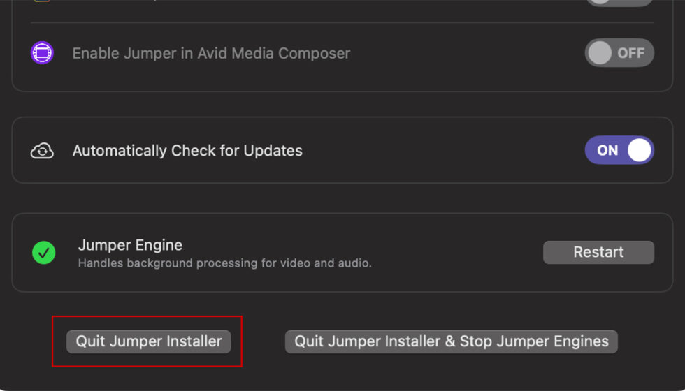Jumper インストール方法:Step 4