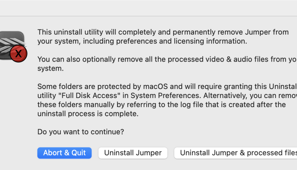 Jumper アンインストール方法 (Mac):Step 2