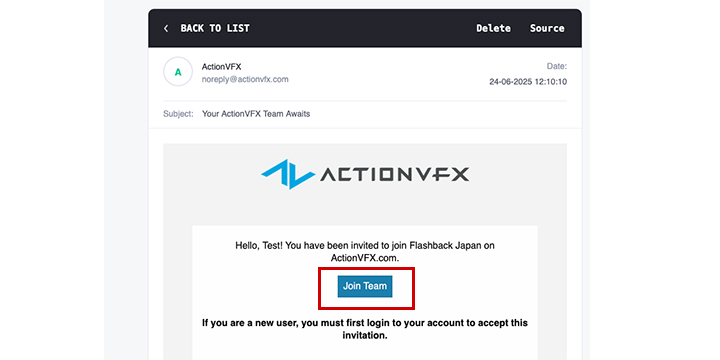 ActionVFX チーム管理方法:Step 3