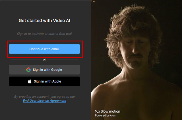 Topaz Video AI トライアル版利用方法:Step 2