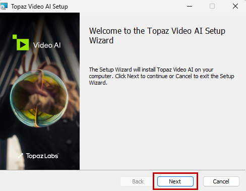 Topaz Video AI インストール方法 <Win>:Step 1