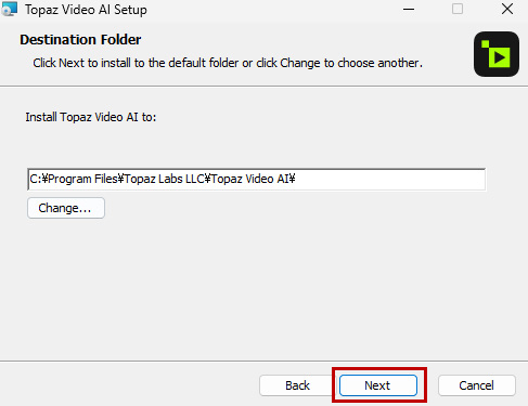 Topaz Video AI インストール方法 <Win>:Step 3