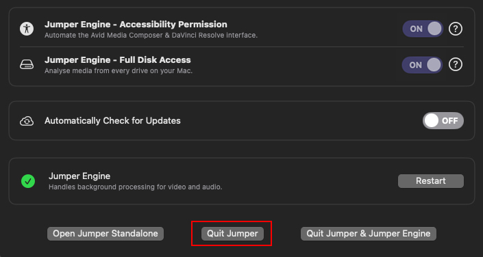 Jumper インストール方法:Step 5