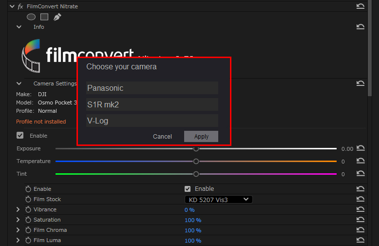 FilmConvert Camera Pack インストール方法：Step 2
