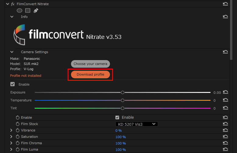 FilmConvert Camera Pack インストール方法：Step 3