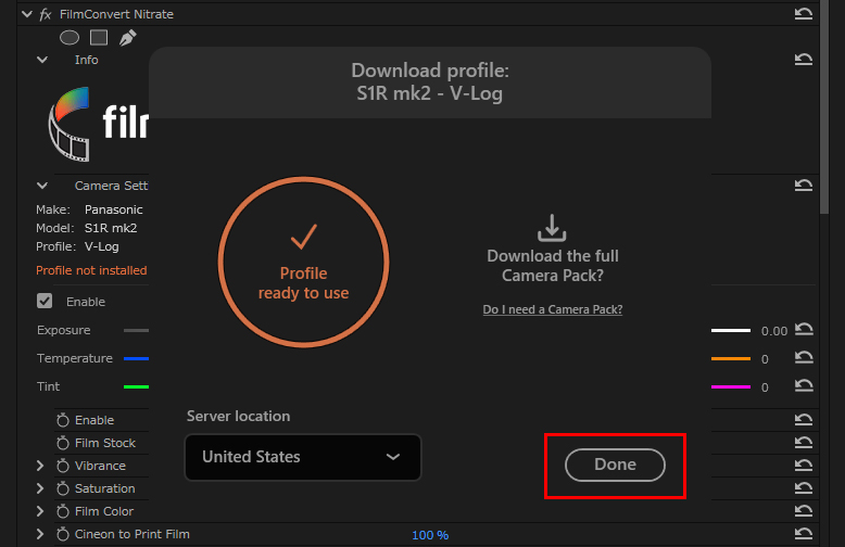 FilmConvert Camera Pack インストール方法：Step 5