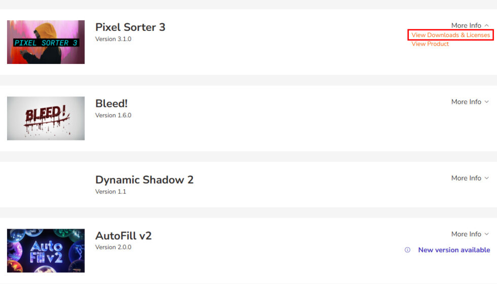 aescripts社製品 アカウントからのライセンス認証解除方法：Step 3