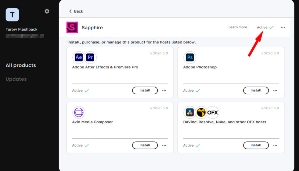 Boris FX Hub 個別製品アンインストール方法：Step 4