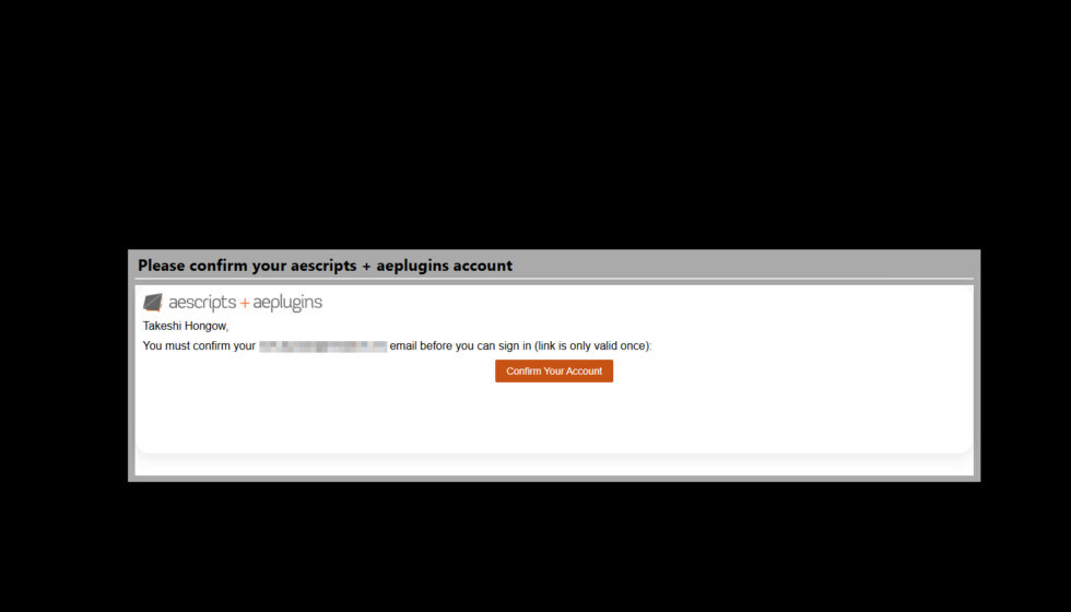 aescripts + aeplugins社 アカウント作成方法：Step 3