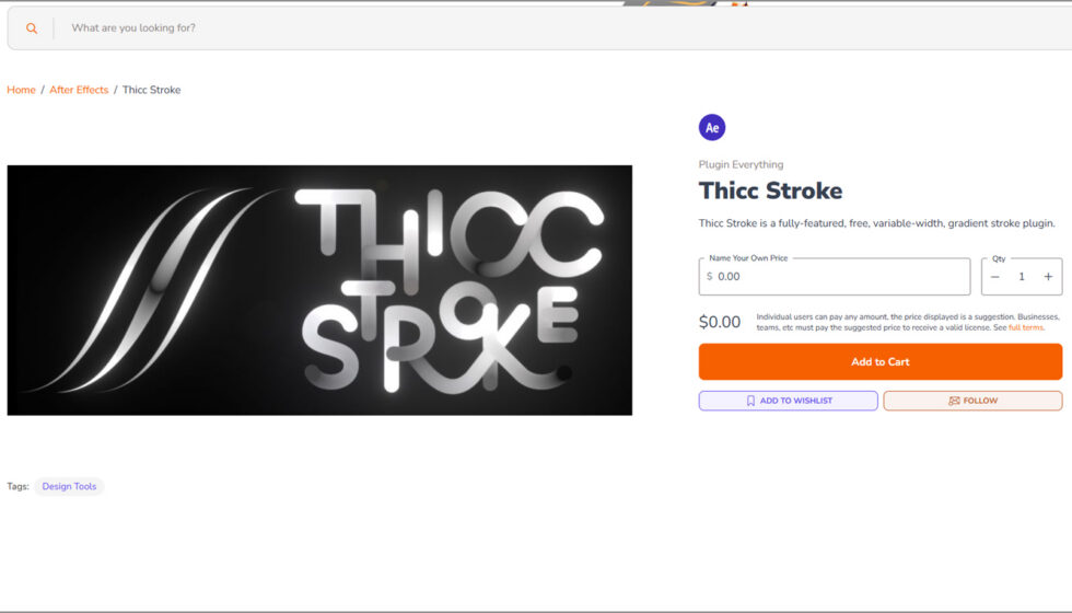 aescripts + aeplugins社 Thicc Stroke 入手方法：Step 1