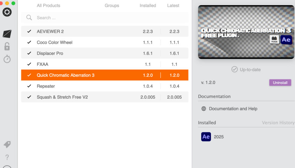 aescripts + aeplugins社 Quick Chromatic Aberration 3 インストール方法:Step 4