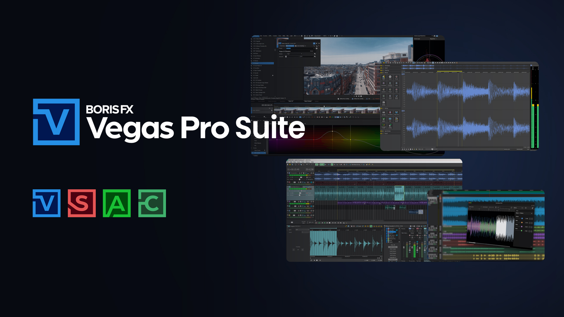 Vegas Pro Suite 2026 — Vegas Pro、Sound Forge、Acid Pro、CrumplePop を収録したセット製品